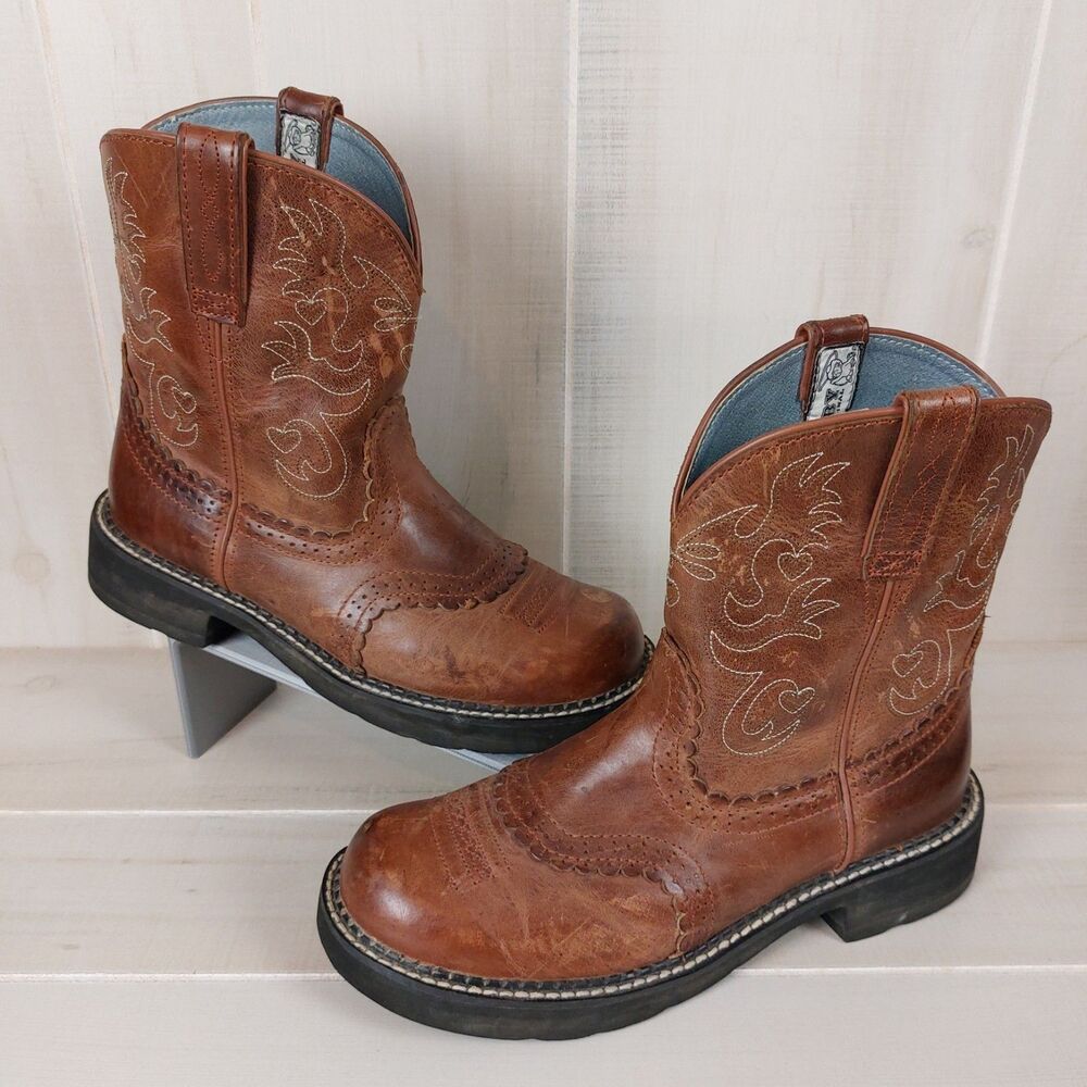 Ariat Fatbaby Saddle Boot Women's 10B Brown Western Cowgirl Roper 10000860